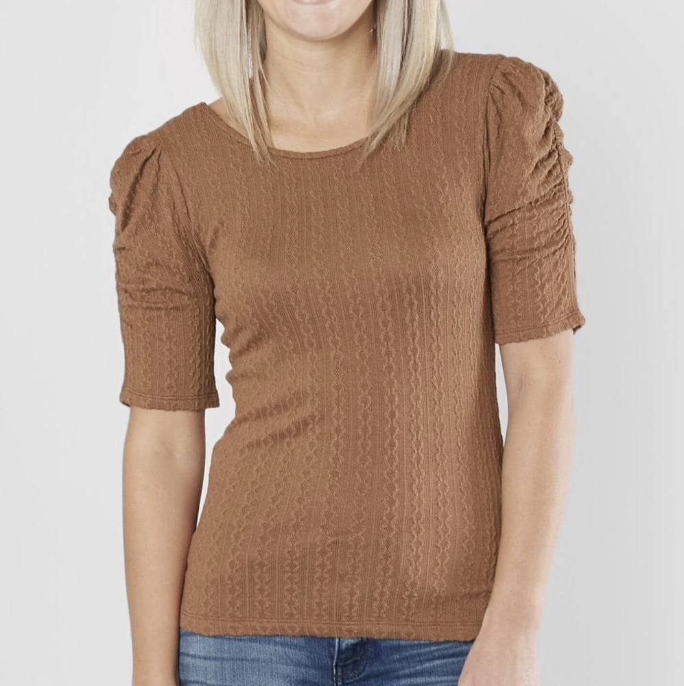 Brown ruffle shirt size large shirt from Buckle